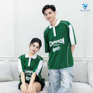 Mẫu Áo Lớp Linkup Xanh Iris Chất Liệu Cotton 100%