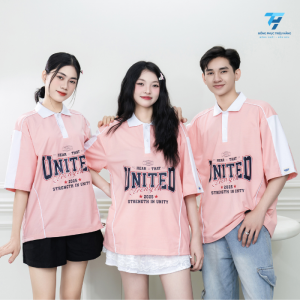 Mẫu Áo Lớp Linkup Hồng Pastel Chất Liệu Cotton 100%