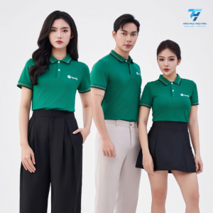 Mẫu Áo Đồng Phục Công Ty Trơn Sọc Cổ, Tay