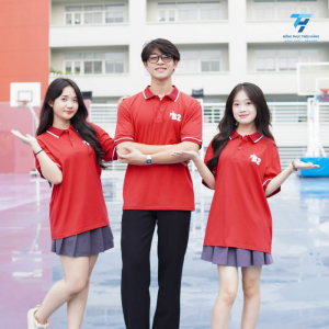 Mẫu Áo Lớp Basic Polo Đỏ Tươi Chất Liệu Cotton 100%
